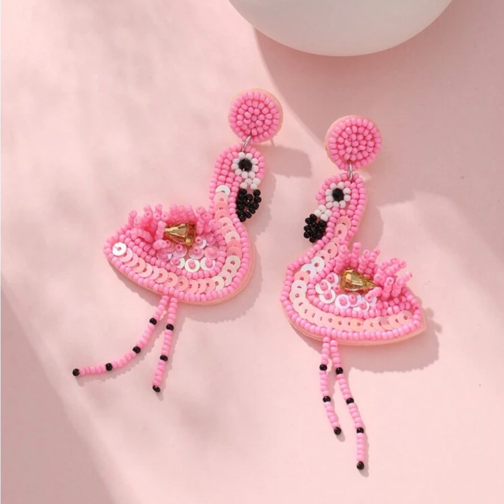 Flamingo earrings, new! 🦩